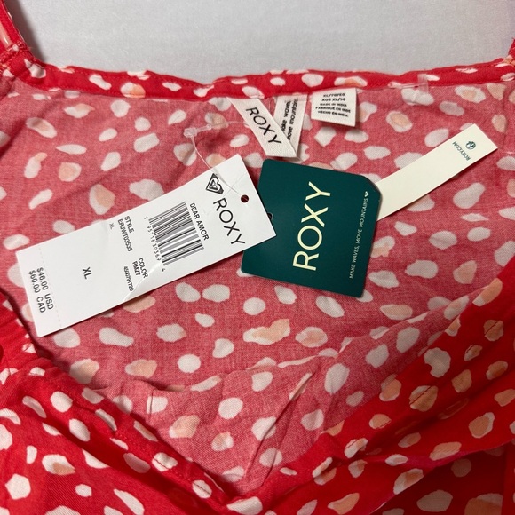 Roxy Red and White Patterned Crop Top - Picture 3 of 6